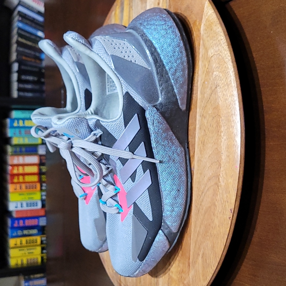 Kids gray Adidas X9000I4 Boost sneakers